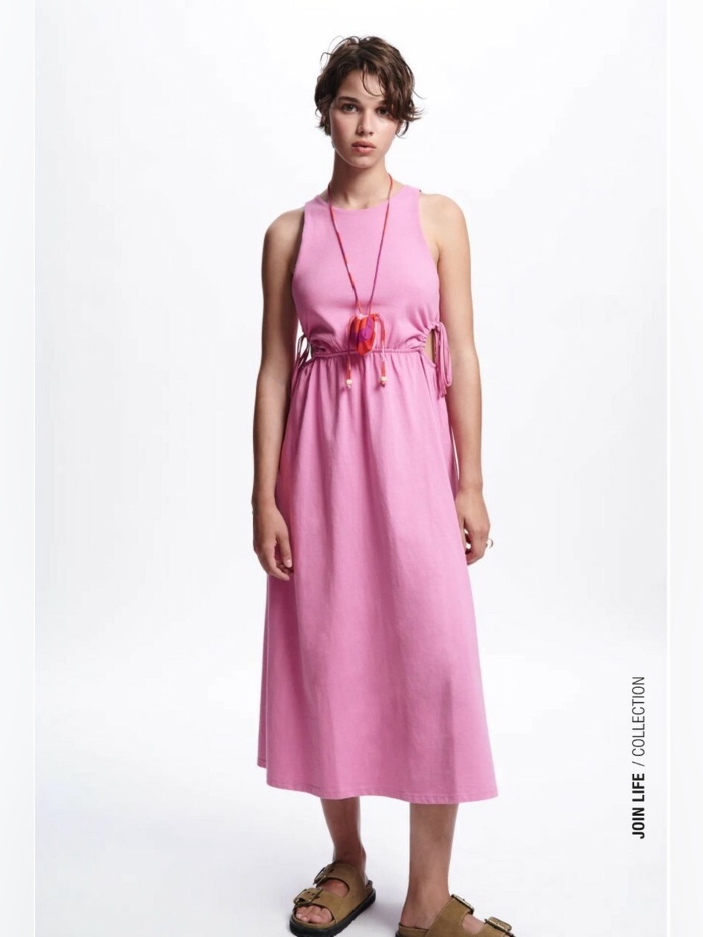 Zara pink midi dress size S
